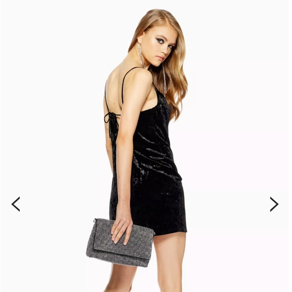 topshop velvet slip dress